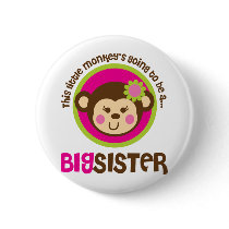 Little Monkey Going To Be A Big Sister Buttons