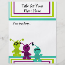 Little Monster Alien Creatures Custom Flyer