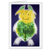 Little Monster - portrait template design Greeting Cards