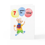 'Little Mouse' 7th Birthday Card