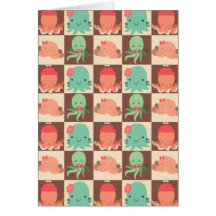 Little Octopuses Chequered Pattern Card