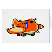 Little Orange Plane Greeting Cards