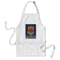 Little owl on ice aprons