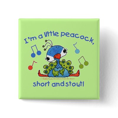 Little Peacock Short and Stout Buttons by creationhrt