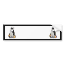 Little  Penguin Wearing Hockey Gear Bumper Stickers
