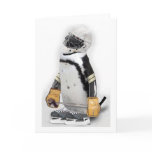 Little  Penguin Wearing Hockey Gear Greeting Card