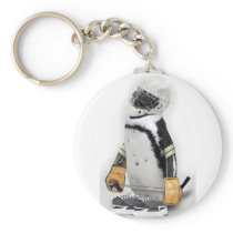 Little  Penguin Wearing Hockey Gear Key Chains