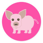 Little Piggie Round Stickers