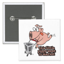 little piggy went to market cartoon button
