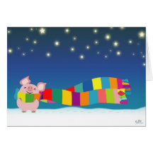 Little Pig's Christmas greeting card