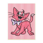 Little Pink Cartoon Cat Kitten postcards