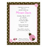 Little Pink Ladybugs 4x5 Baby Shower Invitations