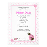 Little Pink Ladybugs 5x7 Baby Shower Invitations