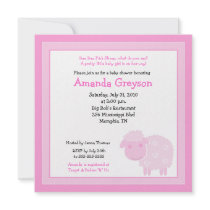 Little Pink Sheep Farm 5x5 Baby Shower Invitation