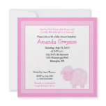 Little Pink Sheep Farm 5x5 Baby Shower Invitation