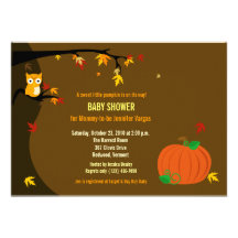 Little Pumpkin Fall Autumn Baby Shower Invitation