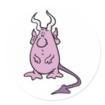 little purple devil monster stickers