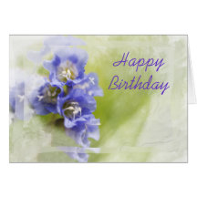 Little Purple Flowers Happy Birthday Card
