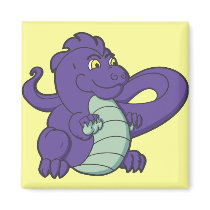 Little Purple Longtailed Dragon Fridge Magnets