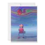 Little Red Birthday Robot 2 Invitation