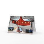 LITTLE RED HOUSE SNOW SCENE cards