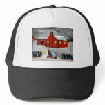 LITTLE RED HOUSE SNOW SCENE TRUCKER HATS