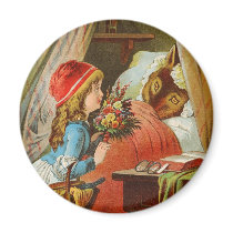 Little Red Riding Hood by Carl Offterdinger Refrigerator Magnet