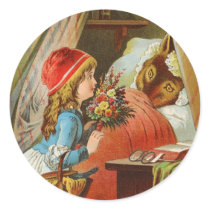 Little Red Riding Hood by Carl Offterdinger Round Stickers
