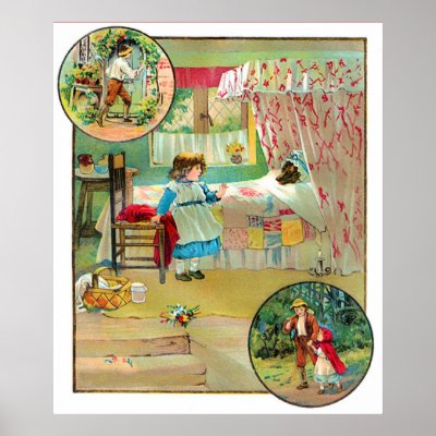 Little Red Riding Hood Vintage Poster FROM 14.95 by funny_tshirt