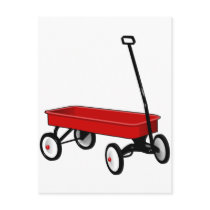 Little Red Wagon Postcard