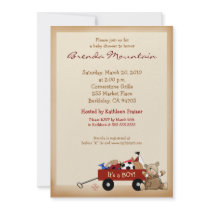 Little Red Wagon Sports Theme Boy Baby Shower