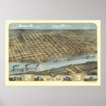Little Rock, Arkansas Panoramic Map - 1871 Posters