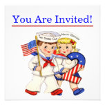 Little Sailor Twins 2nd birthday party invitiation Custom Announcements