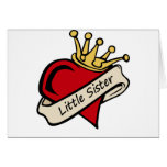 Little Sister Heart Tattoo Greeting Card