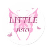 LITTLE sister pink butterfly girl's stickers