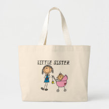 Little Sister With Big Sis Tshirts Canvas Bags