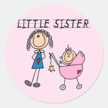 Little Sister With Big Sis Tshirts Sticker