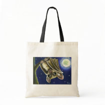 Little sleepy bat tote bags