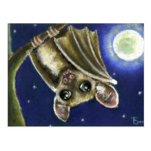 Little sleepy bat postcards