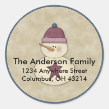 Little Snowman D3 Return Address Labels Sticker