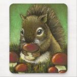Little squirrel and mushrooms mousepads