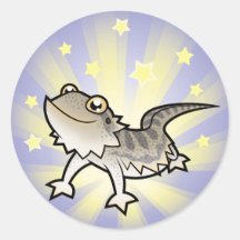 Little Star Bearded Dragon / Rankins Dragon Round Stickers