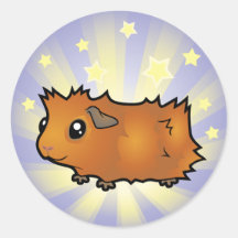 Little Star Guinea Pig (scruffy) Round Sticker