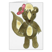 Little Stinker Skunk Pink Bow Cards