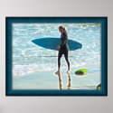 Little Surfer Girl Poster posters