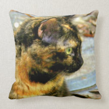 Little Tortie Cat Mojo Pillow