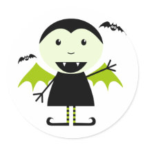 Little Vampire Round Sticker