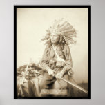 Little, Wearing Feather Headdress SD 1890 Poster