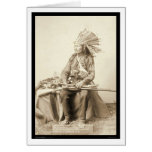 Little, Wearing Headdress at Wounded Knee SD 1890 Greeting Card