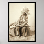 Little, Wearing Headdress at Wounded Knee SD 1890 Poster